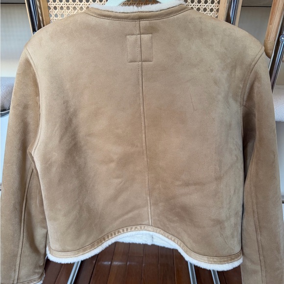Zara Cream Faux Suede Jacket - Picture 3 of 5